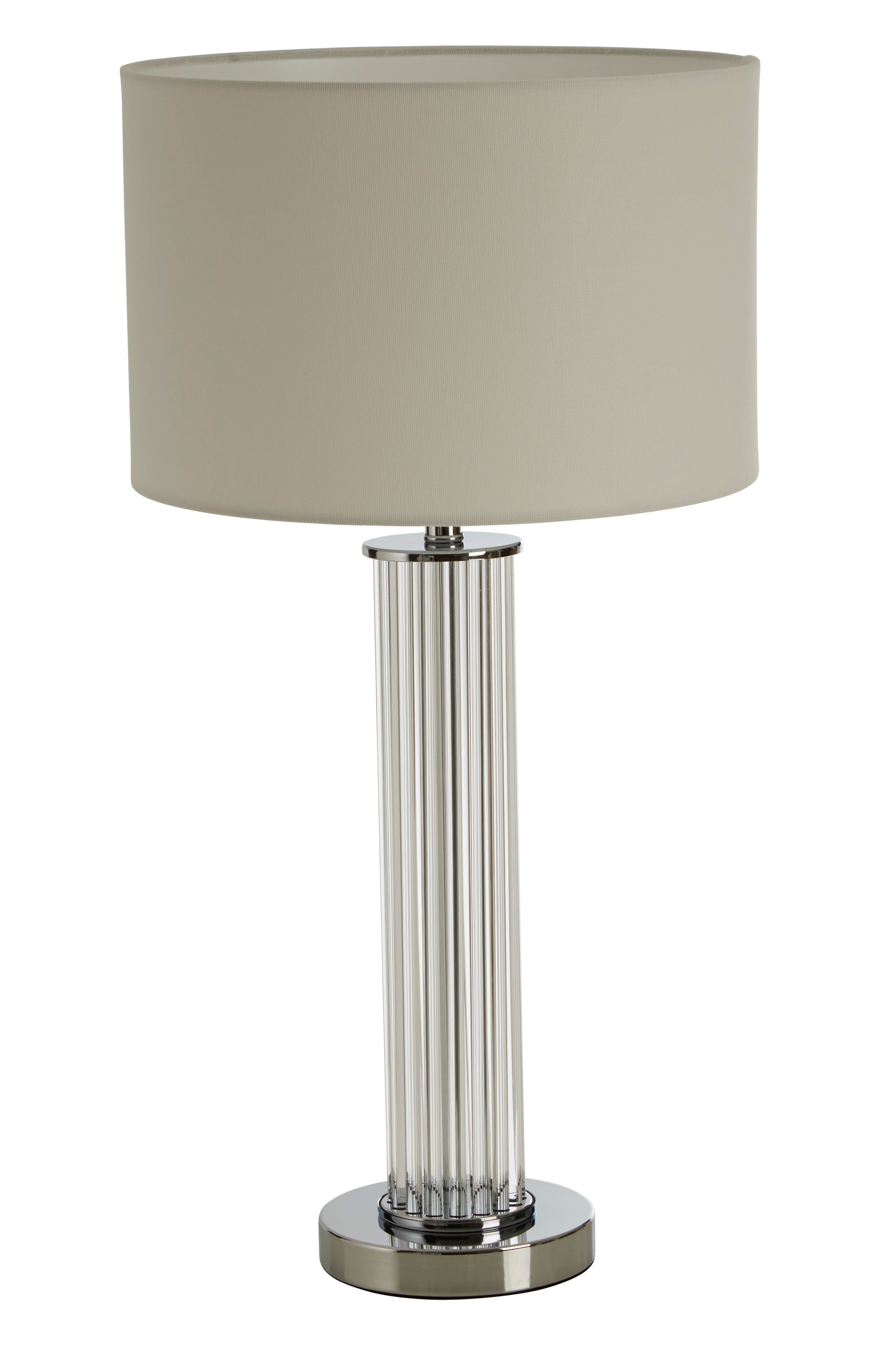Doni Fluted Glass & Chrome Table Lamp